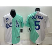 Dodgers 5 Freddie Freeman White Green Nike Split 2022 MLB All-Star Jersey