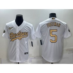 Dodgers 5 Freddie Freeman White Nike 2022 MLB All-Star Cool Base Jerseys