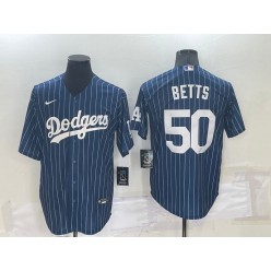 Dodgers 50 Mookie Betts Blue Nike Throwback Cool Base Jersey