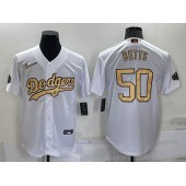 Dodgers 50 Mookie Betts White Nike 2022 MLB All-Star Cool Base Jersey