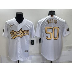 Dodgers 50 Mookie Betts White Nike 2022 MLB All-Star Cool Base Jersey