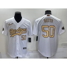 Dodgers 50 Mookie Betts White Nike 2022 MLB All-Star Cool Base Jerseys
