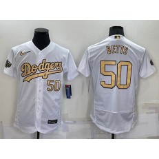 Dodgers 50 Mookie Betts White Nike 2022 MLB All-Star Flexbase Jersey