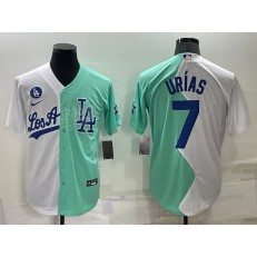 Dodgers 7 Julio Urias White Green Nike Split 2022 MLB All-Star Jersey